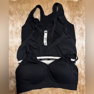 (3) Women's Black Nursing Bras